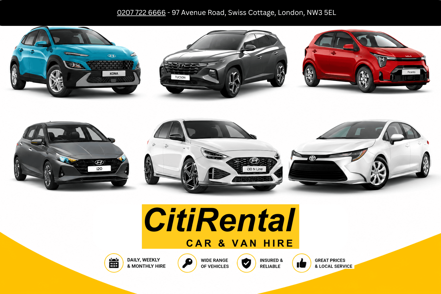Daily - Weekly - Monthly Car/Van rental